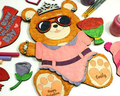 Valentines DIY Build a Bear Craft - Girl Version - SVG File Download - Sized for Glowforge