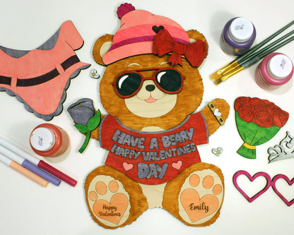 Valentines DIY Build a Bear Craft - Girl Version - SVG File Download - Sized for Glowforge