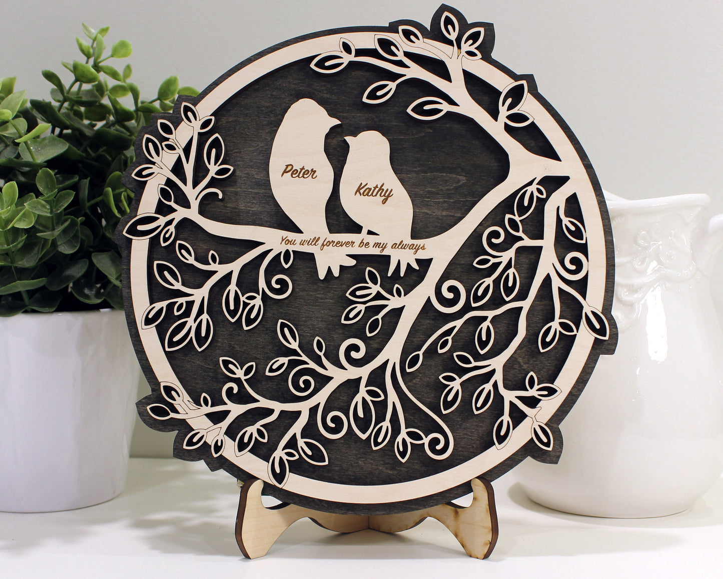 Family of Birds Personalized Decor Signage - SVG, PDF & AI File Download - Tested on Glowforge and Lightburn
