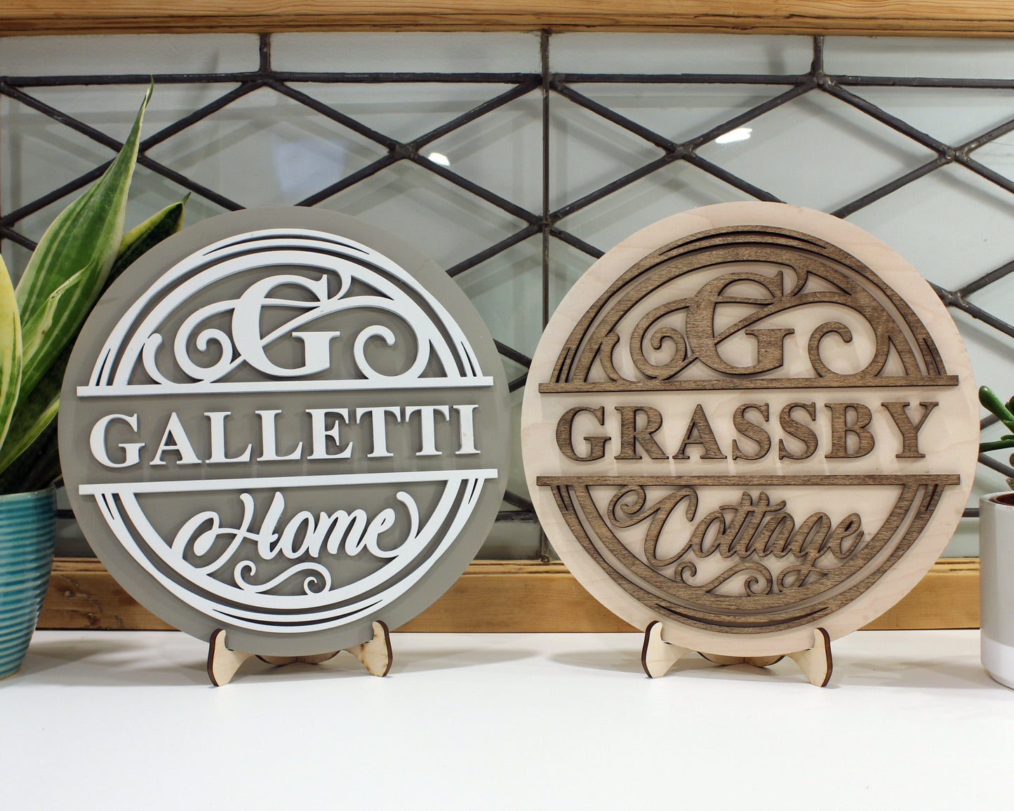 Personalized Home Signage Mega Set - 19 Designs Included - 494 files - Built in Template - SVG File Download - Sized for Glowforge