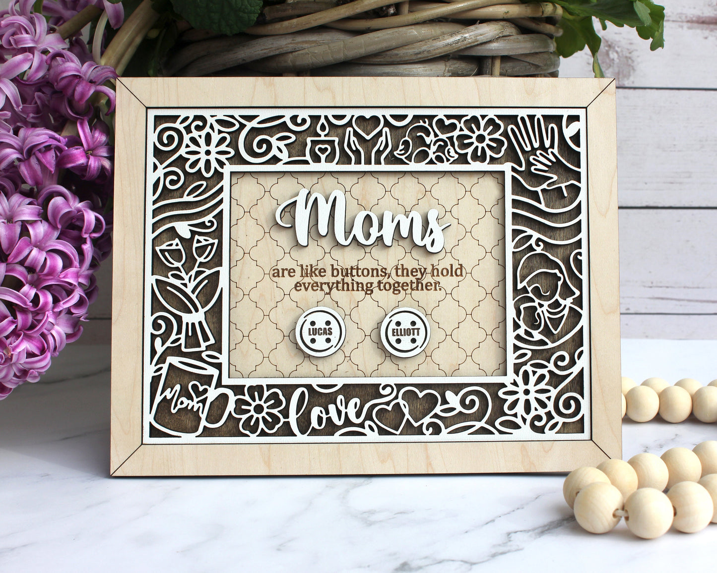 The Beautiful Mom Customizable Sign  - SVG File Download - Sized for Glowforge - Mothers Day