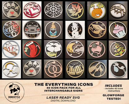 The Everything  Icon Pack - Fits All Everything Signage - SVG Download