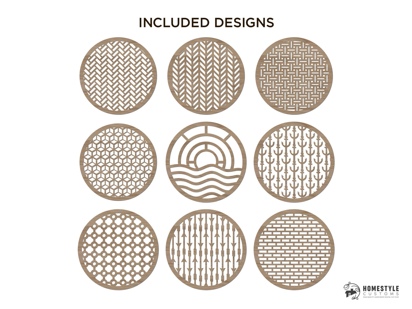 Pattern Monogram Set - 29 Pattern Designs Included -- SVG File Download - Sized for Glowforge