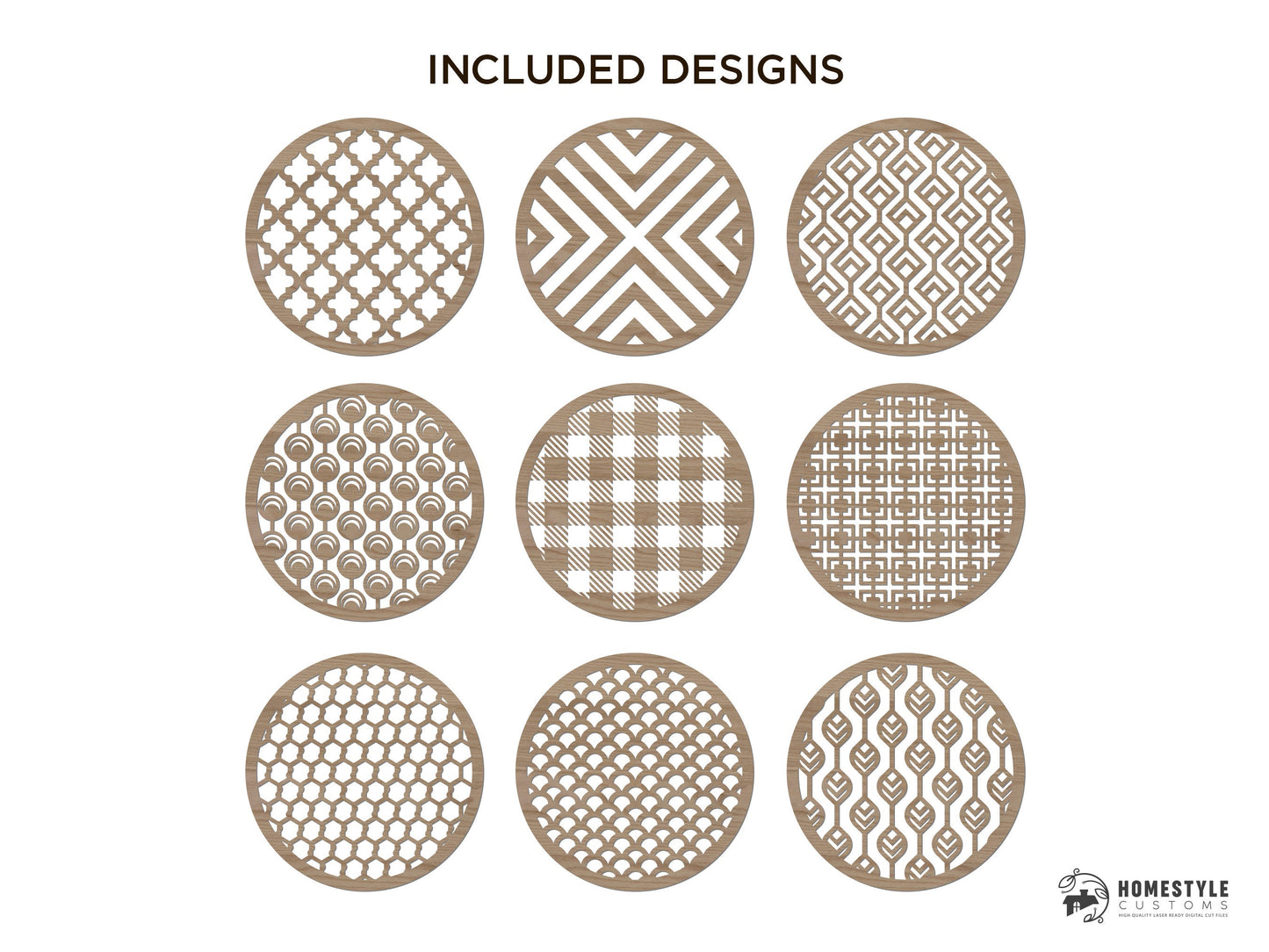 Pattern Monogram Set - 29 Pattern Designs Included -- SVG File Download - Sized for Glowforge