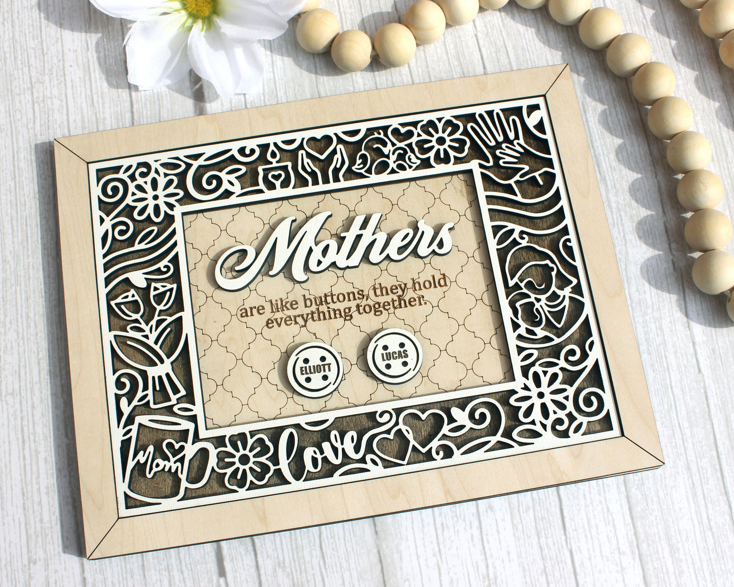 The Beautiful Mom Customizable Sign  - SVG File Download - Sized for Glowforge - Mothers Day