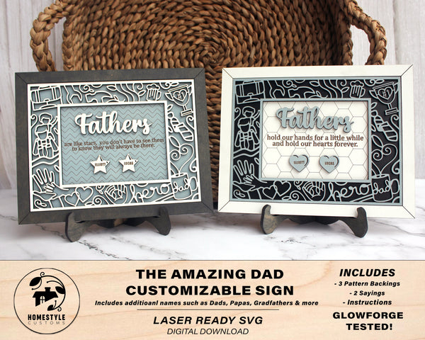The Amazing Dad Customizable Sign  - SVG File Download - Sized for Glowforge - Fathers Day