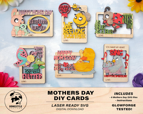 Mothers Day DIY Card Craft - SVG File Download - Sized & Tested on Glowforge
