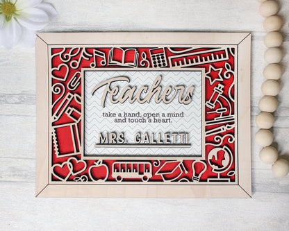 Teach, Love, Inspire Customizable Sign  - SVG File Download - Sized for Glowforge - Teacher Gift