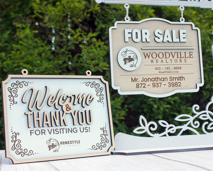The Hanging Sign - SVG File Download - Sized for Glowforge - Customizable advertisement & branding Sign