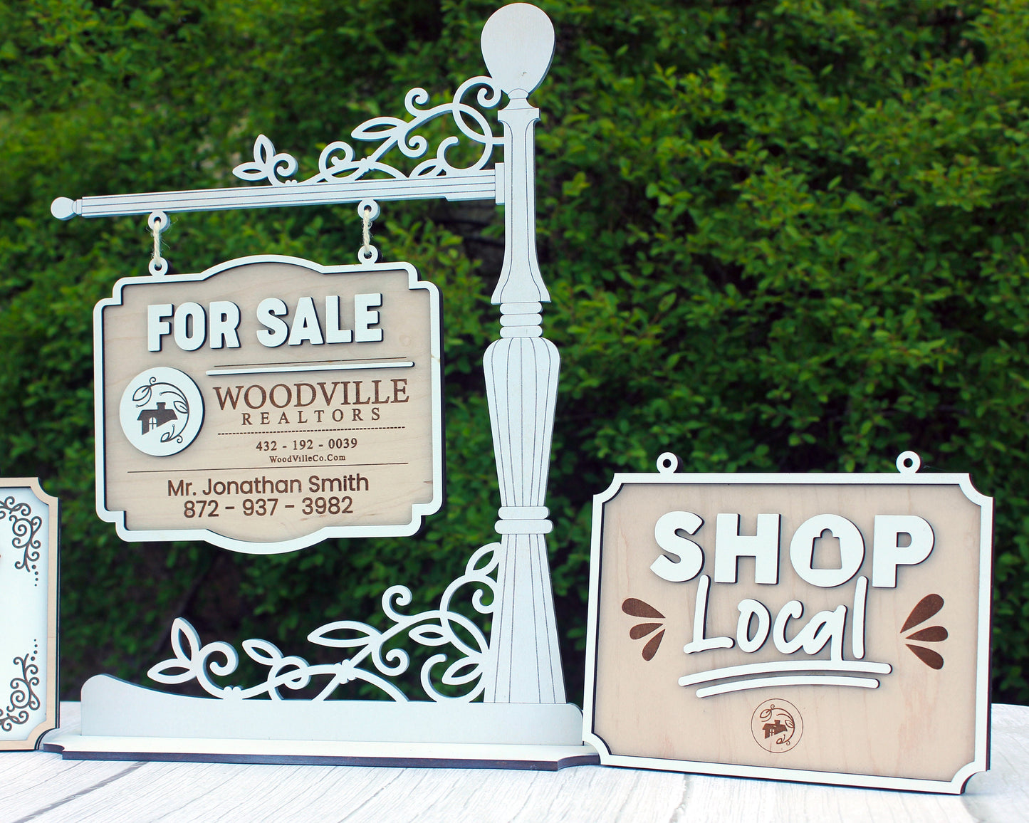 The Hanging Sign - SVG File Download - Sized for Glowforge - Customizable advertisement & branding Sign