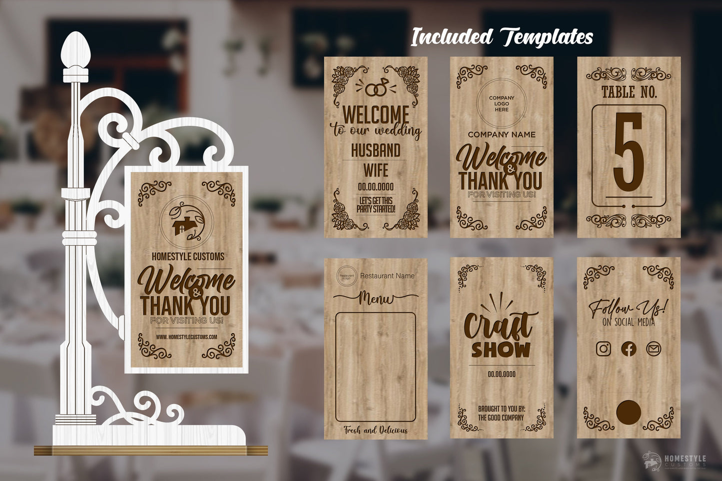 Interchangable Sign - SVG File Download - Sized for Glowforge - Customizable advertisement & branding Sign