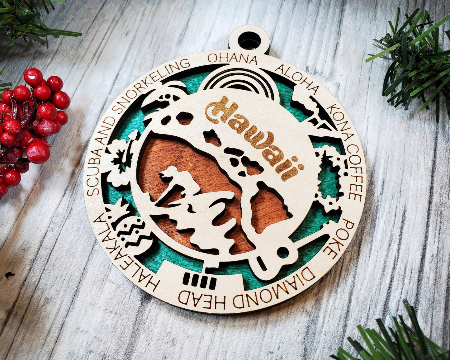 Hawaii State Ornament - SVG File Download - Sized for Glowforge - Laser Ready Digital Files