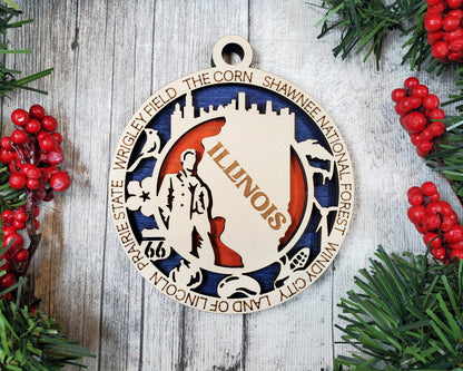 Illinois State Ornament - SVG File Download - Sized for Glowforge - Laser Ready Digital Files