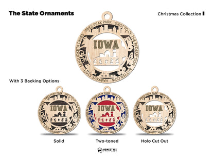 Iowa State Ornament - SVG File Download - Sized for Glowforge - Laser Ready Digital Files