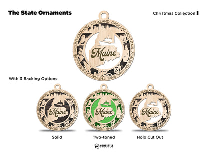 Maine State Ornament - SVG File Download - Sized for Glowforge - Laser Ready Digital Files