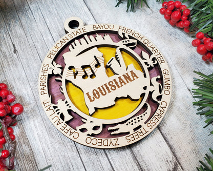 Louisiana State Ornament - SVG File Download - Sized for Glowforge - Laser Ready Digital Files