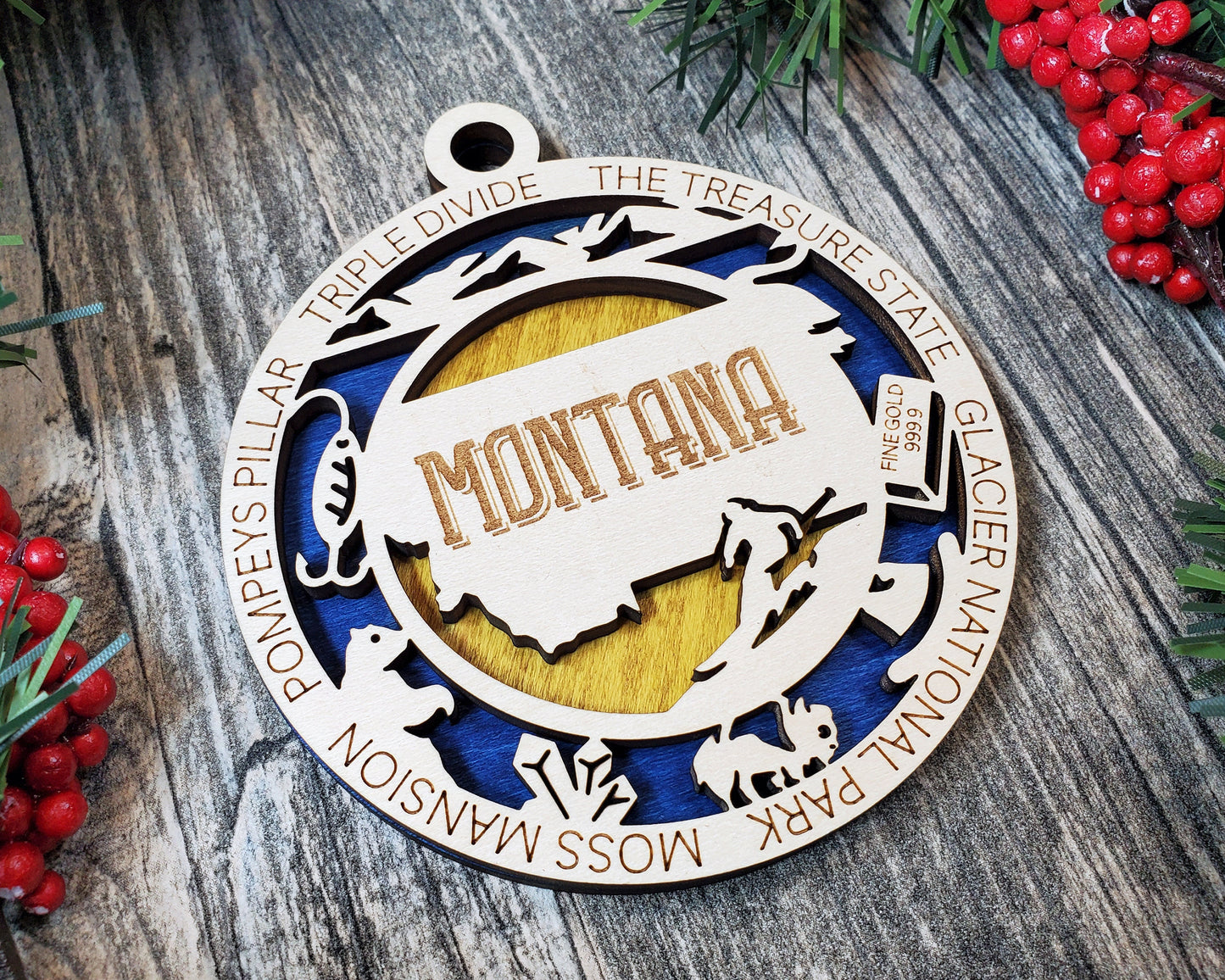 Montana State Ornament - SVG File Download - Sized for Glowforge - Laser Ready Digital Files