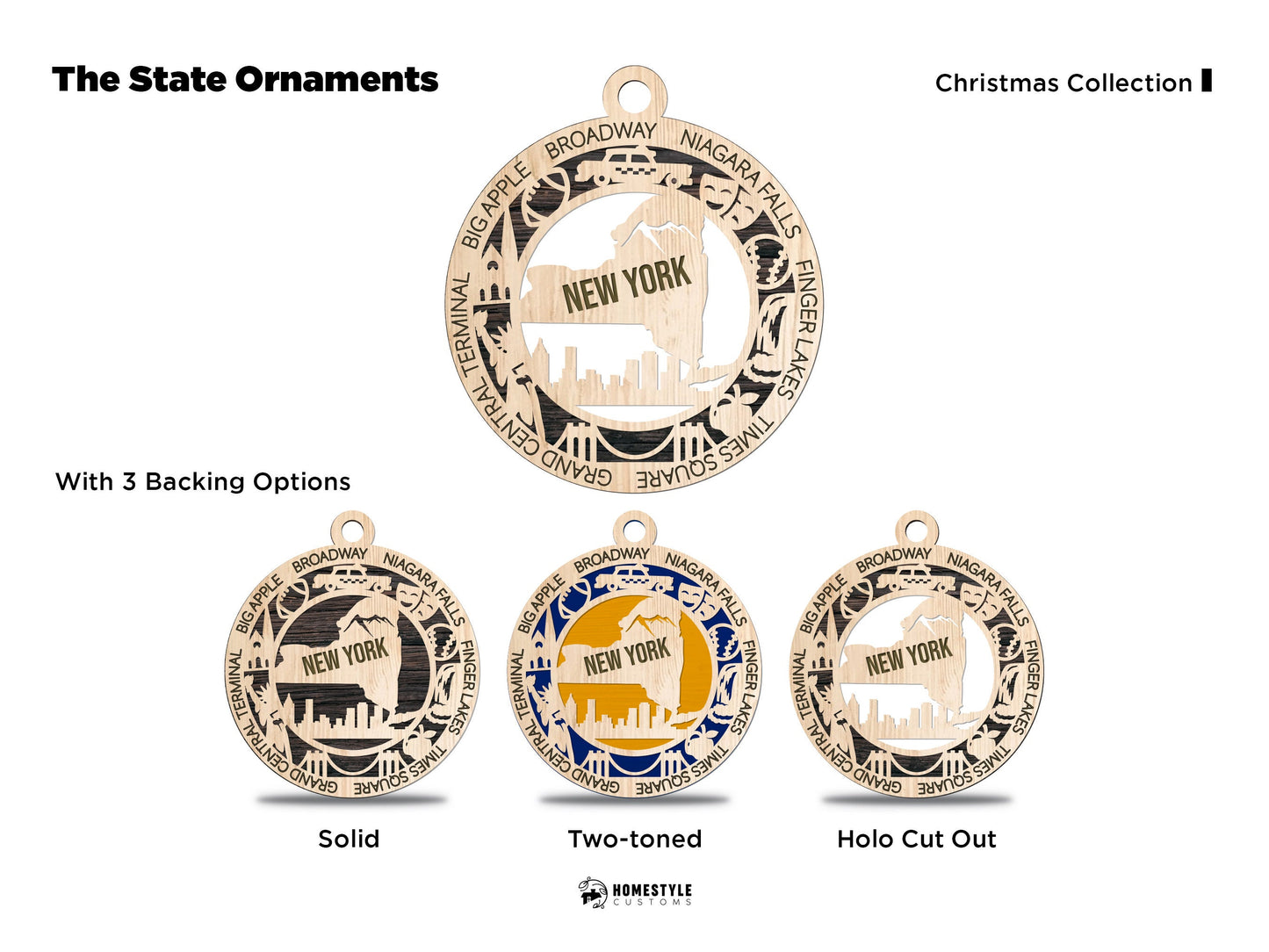 New York State Ornament - SVG File Download - Sized for Glowforge - Laser Ready Digital Files
