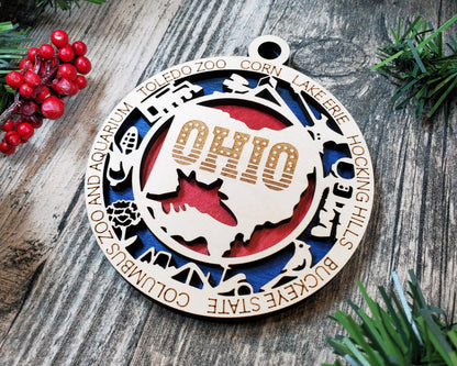 Ohio State Ornament - SVG File Download - Sized for Glowforge - Laser Ready Digital Files