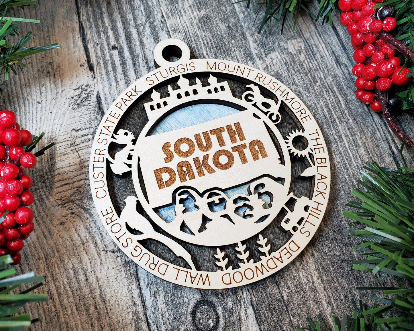 South Dakota State Ornament - SVG File Download - Sized for Glowforge - Laser Ready Digital Files