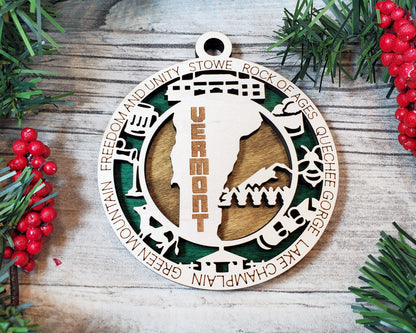 Vermont State Ornament - SVG File Download - Sized for Glowforge - Laser Ready Digital Files
