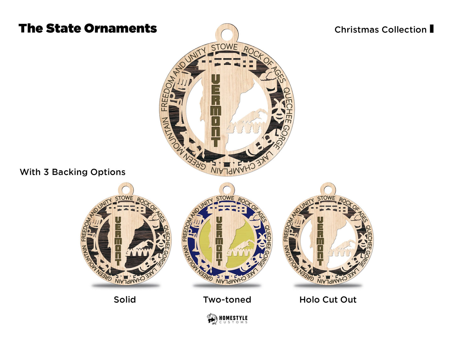 Vermont State Ornament - SVG File Download - Sized for Glowforge - Laser Ready Digital Files