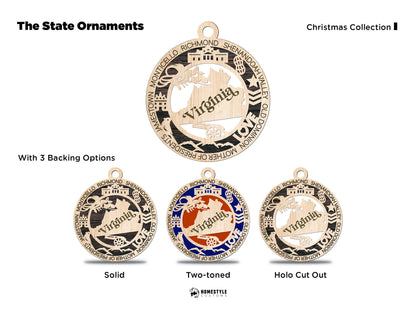 Virginia State Ornament - SVG File Download - Sized for Glowforge - Laser Ready Digital Files