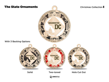 Washington DC State Ornament - SVG File Download - Sized for Glowforge - Laser Ready Digital Files