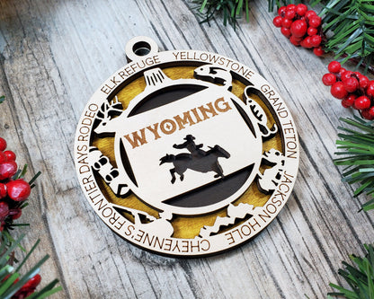 Wyoming State Ornament - SVG File Download - Sized for Glowforge - Laser Ready Digital Files