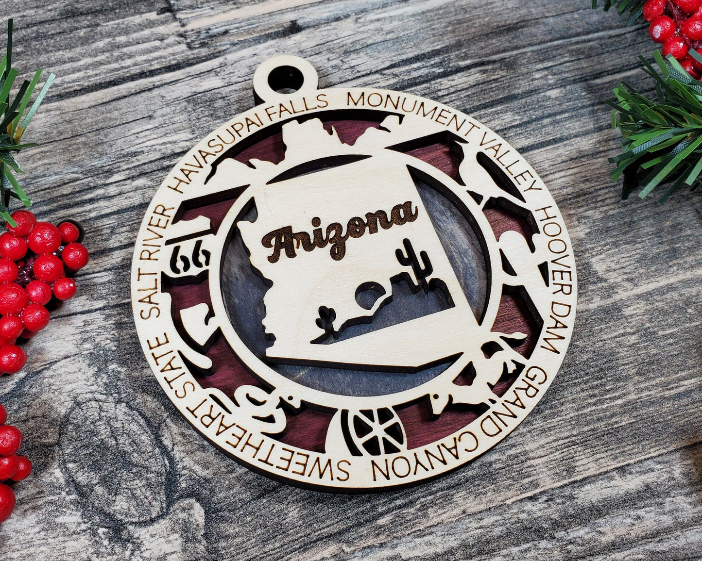 Arizona State Ornament - SVG File Download - Sized for Glowforge - Laser Ready Digital Files