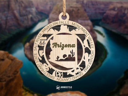 Arizona State Ornament - SVG File Download - Sized for Glowforge - Laser Ready Digital Files