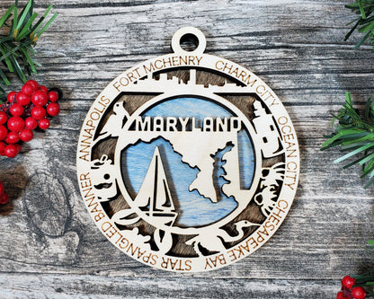 Maryland State Ornament - SVG File Download - Sized for Glowforge - Laser Ready Digital Files