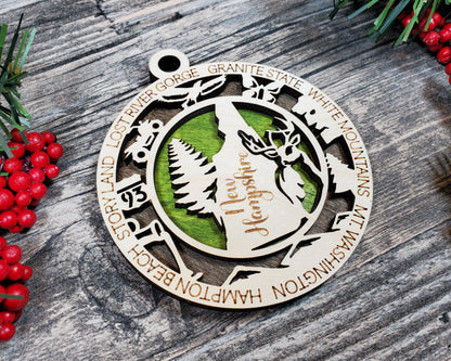New Hampshire State Ornament - SVG File Download - Sized for Glowforge - Laser Ready Digital Files