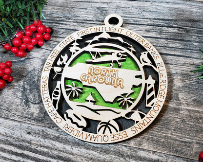 North Carolina State Ornament - SVG File Download - Sized for Glowforge - Laser Ready Digital Files