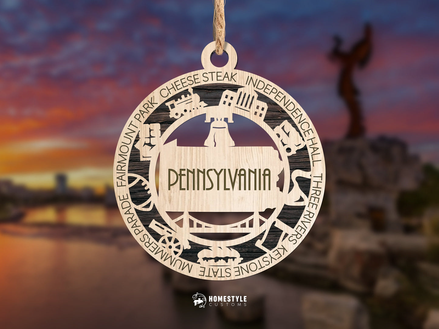 Pennsylvania State Ornament - SVG File Download - Sized for Glowforge - Laser Ready Digital Files