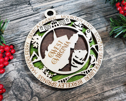 West Virginia State Ornament - SVG File Download - Sized for Glowforge - Laser Ready Digital Files