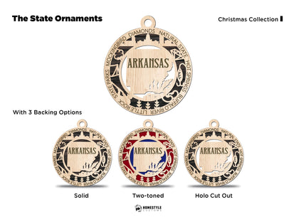 Arkansas State Ornament - SVG File Download - Sized for Glowforge - Laser Ready Digital Files