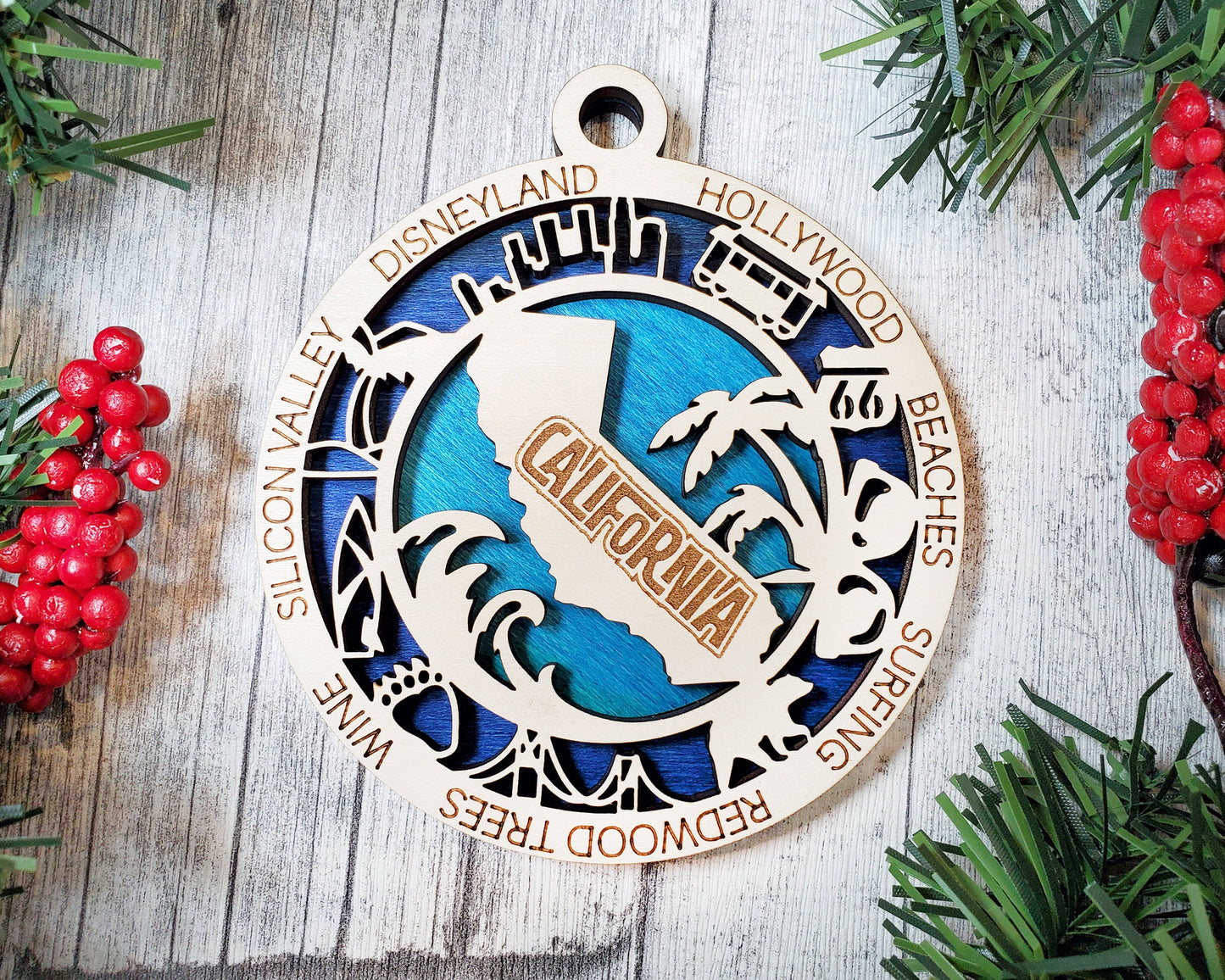 California State Ornament - SVG File Download - Sized for Glowforge - Laser Ready Digital Files