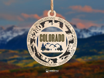 Colorado State Ornament - SVG File Download - Sized for Glowforge - Laser Ready Digital Files