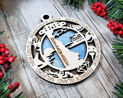 Delaware State Ornament - SVG File Download - Sized for Glowforge - Laser Ready Digital Files