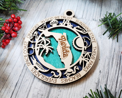 Florida State Ornament - SVG File Download - Sized for Glowforge - Laser Ready Digital Files