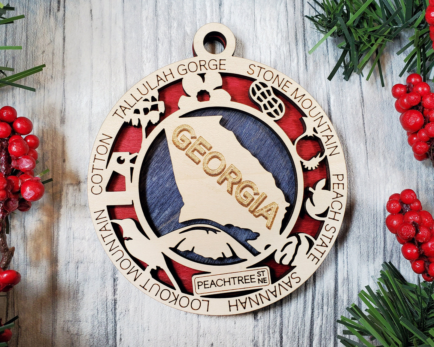 Georgia State Ornament - SVG File Download - Sized for Glowforge - Laser Ready Digital Files