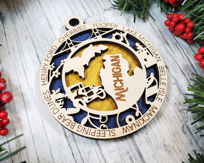 Michigan State Ornament - SVG File Download - Sized for Glowforge - Laser Ready Digital Files