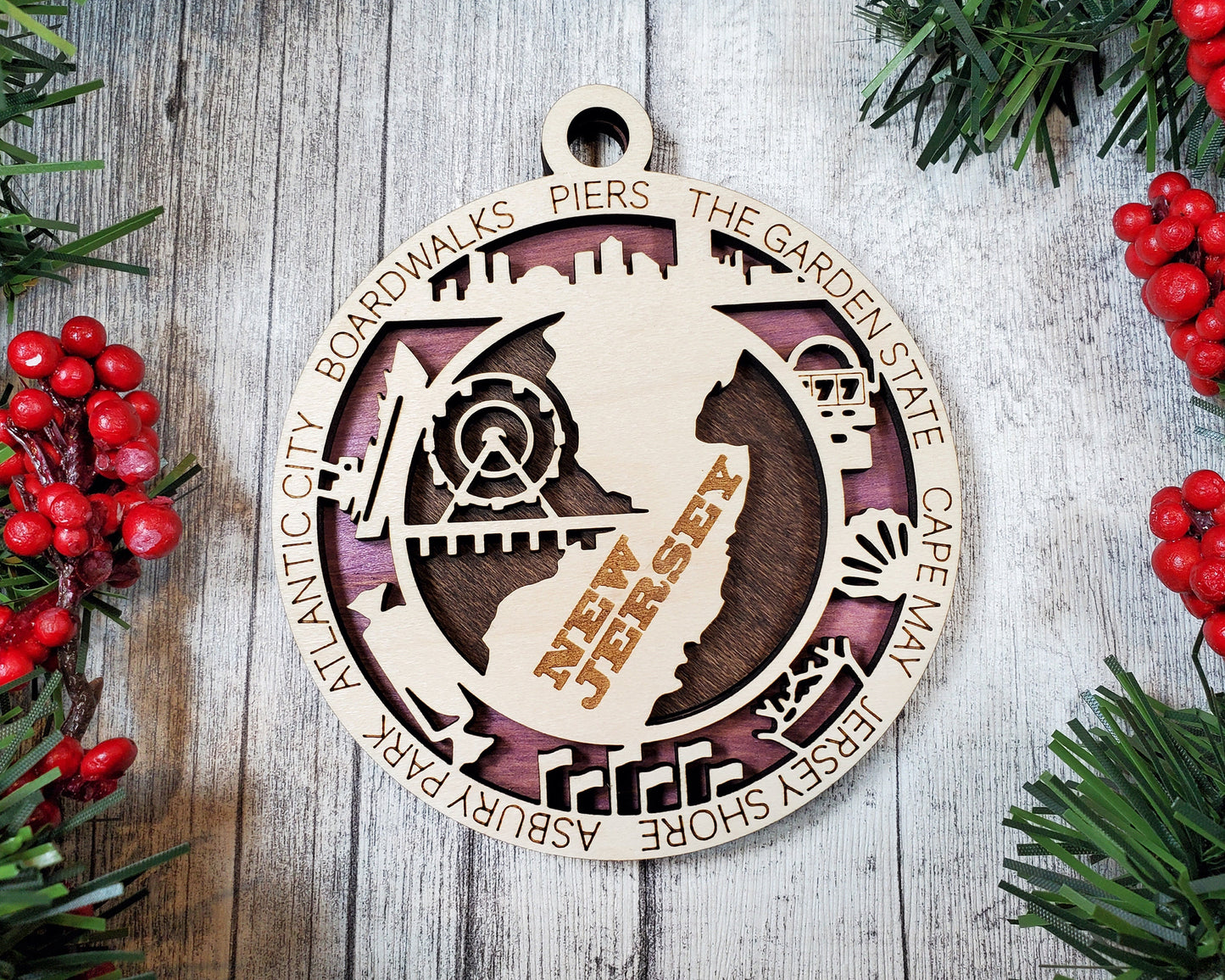 New Jersey State Ornament - SVG File Download - Sized for Glowforge - Laser Ready Digital Files
