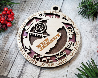 New Jersey State Ornament - SVG File Download - Sized for Glowforge - Laser Ready Digital Files
