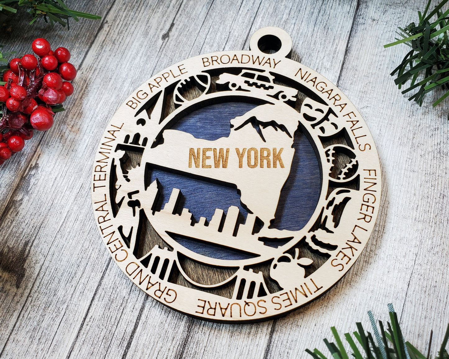 New York State Ornament - SVG File Download - Sized for Glowforge - Laser Ready Digital Files