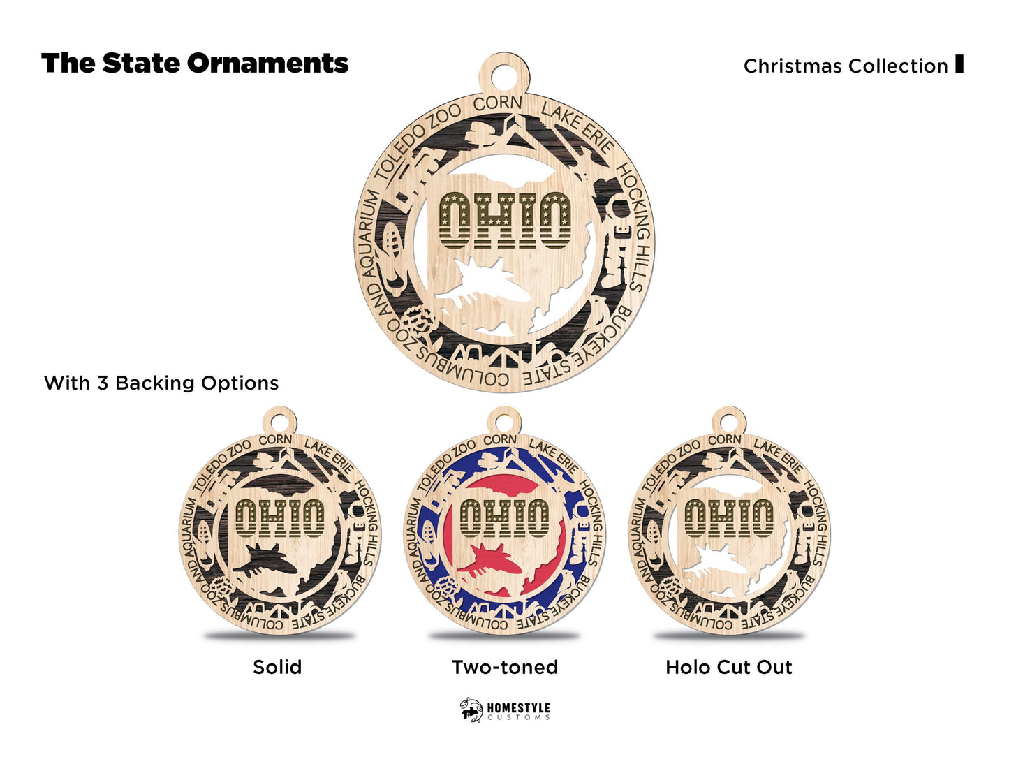 Ohio State Ornament - SVG File Download - Sized for Glowforge - Laser Ready Digital Files