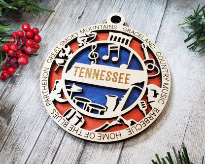 Tennessee State Ornament - SVG File Download - Sized for Glowforge - Laser Ready Digital Files