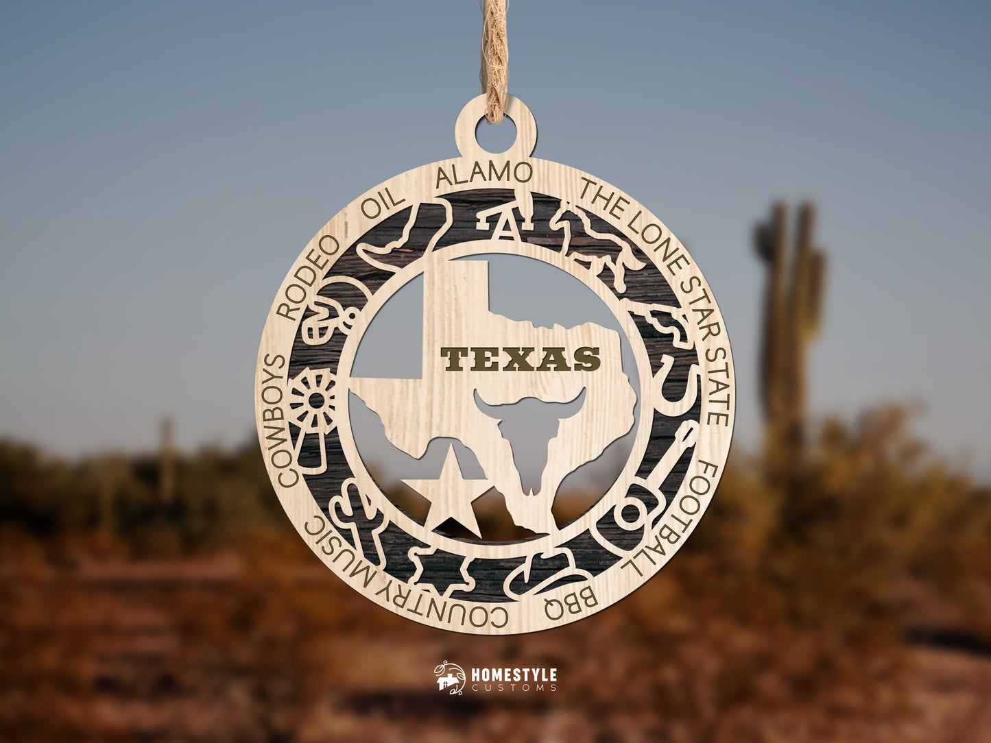 Texas State Ornament - SVG File Download - Sized for Glowforge - Laser Ready Digital Files