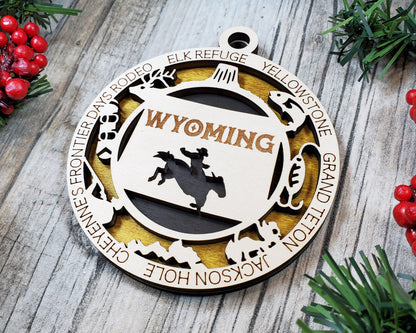 Wyoming State Ornament - SVG File Download - Sized for Glowforge - Laser Ready Digital Files